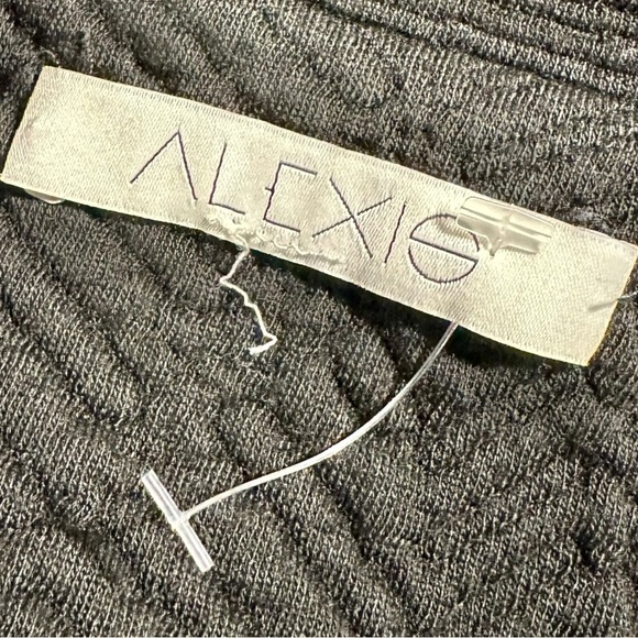 Alexis Black Quilted Jacquard Knit Waterfall Cascade Front Jacket Size Small - Picture 2 of 11